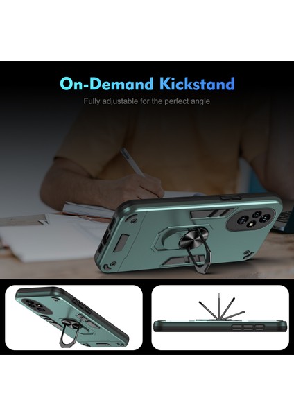 Honor 200 5g Kılıf Pc+Tpu Drop Defend Telefon Kılıfı Halkalı Ayaklık-Yeşil (Yurt Dışından) fiyatları