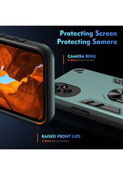 Honor 200 5g Kılıf Pc+Tpu Drop Defend Telefon Kılıfı Halkalı Ayaklık-Yeşil (Yurt Dışından) fırsatları