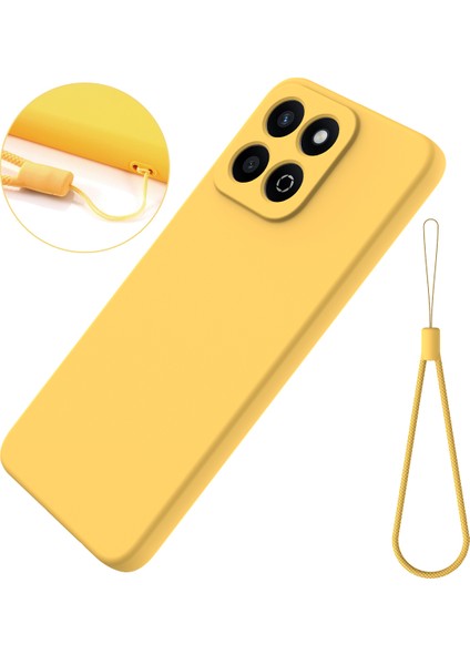 Honor X6B 5g/play 60 Plus 5g Sıvı Silikon Kılıf Telefon Arka Kapağı El Kayışı Ile-Sarı (Yurt Dışından) modelleri