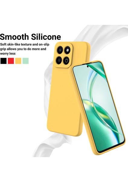 Honor X6B 5g/play 60 Plus 5g Sıvı Silikon Kılıf Telefon Arka Kapağı El Kayışı Ile-Sarı (Yurt Dışından) indirimleri