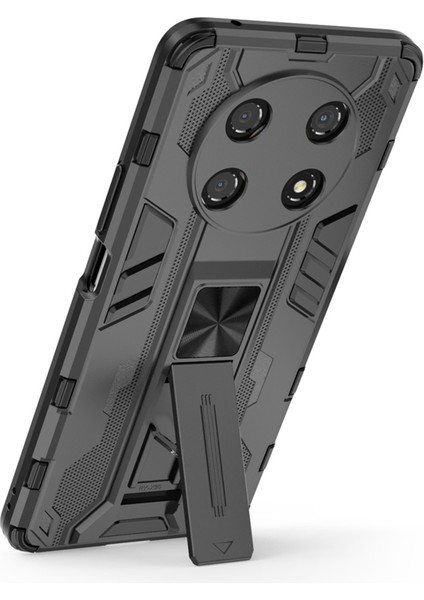 Honor X30/X9 5g/magic 4 Lite 5g Darbeye Dayanıklı Yumuşak Tpu Sert Pc Cep Telefonu Kılıfı Kickstand ile Kabuk-Siyah (Yurt Dışından) fiyatları