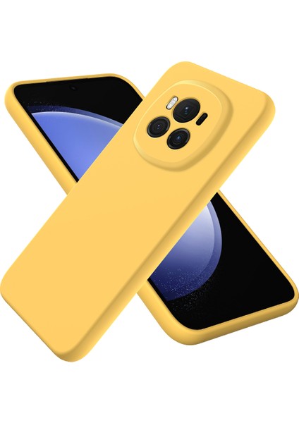 Honor Magic6 5g Cep Telefonu Kılıfı Düz ​​renk Sıvı Silikon Çizilmez Kılıf Kayışlı-Sarı (Yurt Dışından) fiyatları