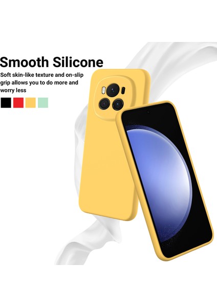 Honor Magic6 5g Cep Telefonu Kılıfı Düz ​​renk Sıvı Silikon Çizilmez Kılıf Kayışlı-Sarı (Yurt Dışından) fırsatları