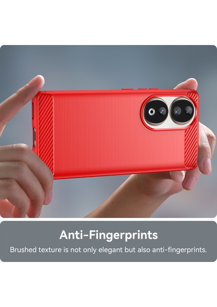 Honor 90 Için Karbon Fiber Doku Fırçalanmış Telefon Kılıfı, Esnek Tpu Ince Telefon Kılıfı-Kırmızı (Yurt Dışından) indirimleri