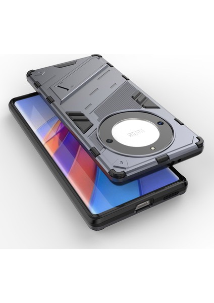 Honor Magic5 Lite 5G/X9A 5G/X40 5g Için Cep Telefonu Kılıfı, Destek Standı Tpu+Pc Koruyucu Cep Telefonu Kılıfı-Gri (Yurt Dışından) fırsatları