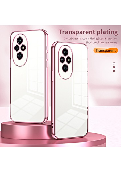 Honor 200 5g Kılıf Galvanik Çerçeve Yumuşak Tpu Telefon Kılıfı-Pembe (Yurt Dışından) fiyatları