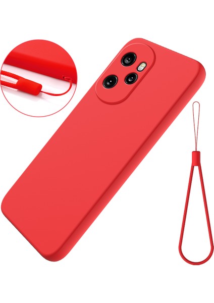 Honor 100 Pro 5g Kılıf Çizilmez Sıvı Silikon Cep Telefonu Koruyucu Kapak-Kırmızı (Yurt Dışından)