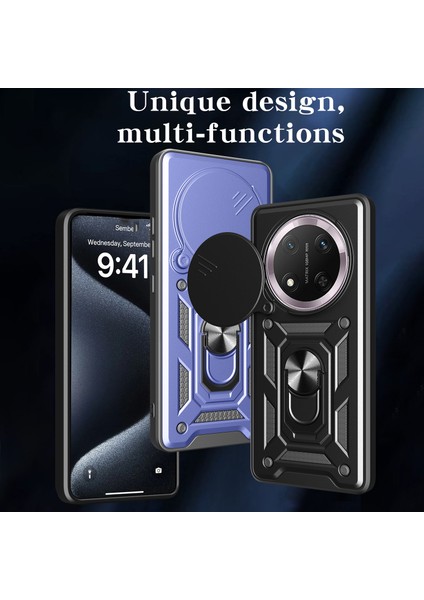 Honor X60 Pro 5g/magic7 Lite 5G/X9C 5g Kılıfı Kayar Kamera Kapağı Pc+Tpu Destekli Telefon Kılıfı-Siyah (Yurt Dışından) fiyatları