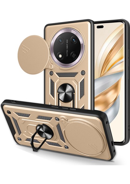 Honor X60 Pro 5g/magic7 Lite 5G/X9C 5g Kılıfı Kayar Kamera Kapağı Pc+Tpu Destekli Telefon Kılıfı-Altın (Yurt Dışından)
