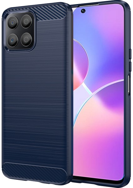 Tpu Telefon Kılıfı Honor X30I Düşmeye Karşı Dayanıklı Darbeye Dayanıklı Kılıf Karbon Fiber Doku Fırçalanmış Telefon Kılıfı-Mavi (Yurt Dışından)