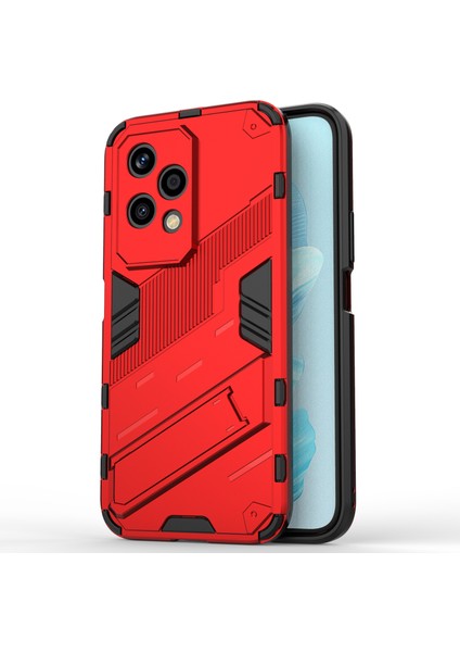 Honor 200 Lite Kılıf Darbeye Dayanıklı Pc + Tpu Çizilmez Telefon Kılıfı Kickstand Ile-Kırmızı (Yurt Dışından)