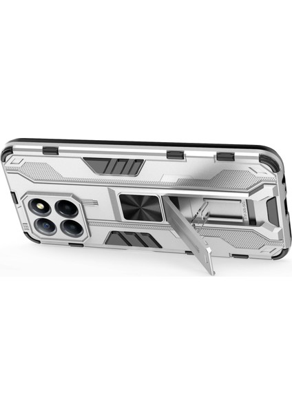 Honor X8 5g Kickstand Telefon Kılıfı Düşmeye Karşı Sert Pc Yumuşak Tpu Darbeye Dayanıklı Kapak-Gümüş (Yurt Dışından) indirimleri