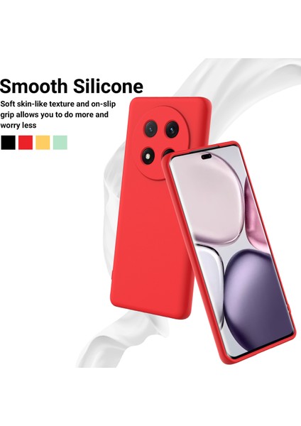 Honor Magic7 Lite 5G/X9C 5G/X60 Pro 5g Kılıf Sıvı Silikon Telefon Arka Kapağı El Kayışı Ile-Kırmızı (Yurt Dışından) modelleri