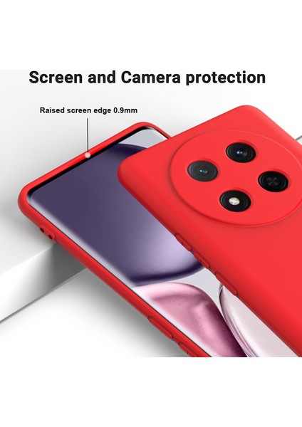 Honor Magic7 Lite 5G/X9C 5G/X60 Pro 5g Kılıf Sıvı Silikon Telefon Arka Kapağı El Kayışı Ile-Kırmızı (Yurt Dışından) fırsatları