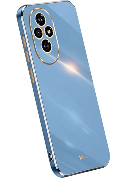 Xınlı For Honor 200 5g Tpu Kılıf Telefon Kapağı Galvanik Altın Kenar-Mavi (Yurt Dışından)