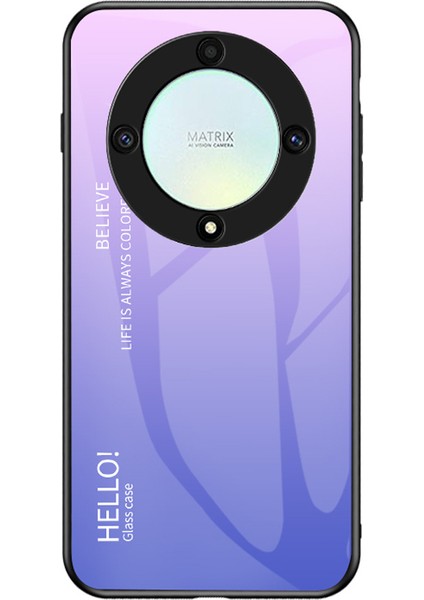 Honor X9A 5g Temperli Cam + Pc + Tpu Telefon Kılıfı Degrade Renkli Akıllı Telefon Kılıfı - Degrade Pembe Mor (Yurt Dışından)