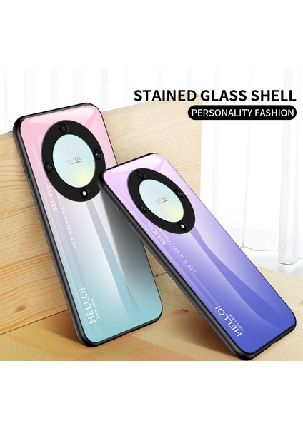 Honor X9A 5g Temperli Cam + Pc + Tpu Telefon Kılıfı Degrade Renkli Akıllı Telefon Kılıfı - Degrade Pembe Mor (Yurt Dışından) fiyatları