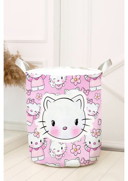 Pembe Hello Kitty Oyuncak Sepeti ve Oda Düzenleyici
