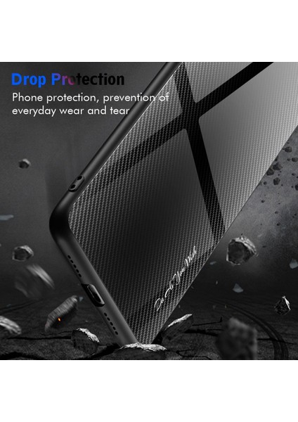 Temperli Cam + Tpu Cep Telefonu Kılıfı Honor X8 5g Için, Karbon Fiber Dokulu Aşınmaya Dayanıklı Telefon Kılıfı - Siyah (Yurt Dışından) indirimleri