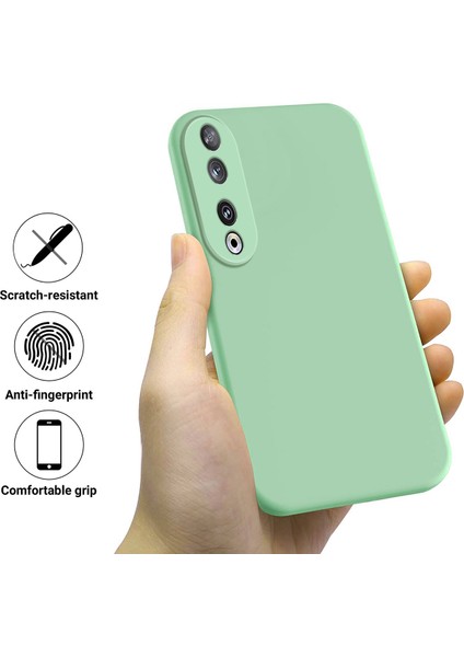 Honor 90 Için Koruyucu Kılıf, Askılı Sıvı Silikon Yumuşak Astarlı Telefon Kılıfı-Yeşil (Yurt Dışından) modelleri