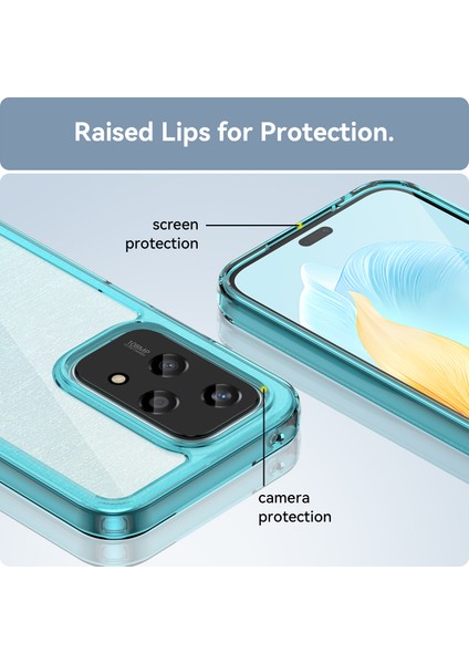 Honor 200 Lite Kılıf Renkli Çerçeve Tpu+Akrilik Şeffaf Arka Telefon Kılıfı-Şeffaf Mavi (Yurt Dışından) indirimleri