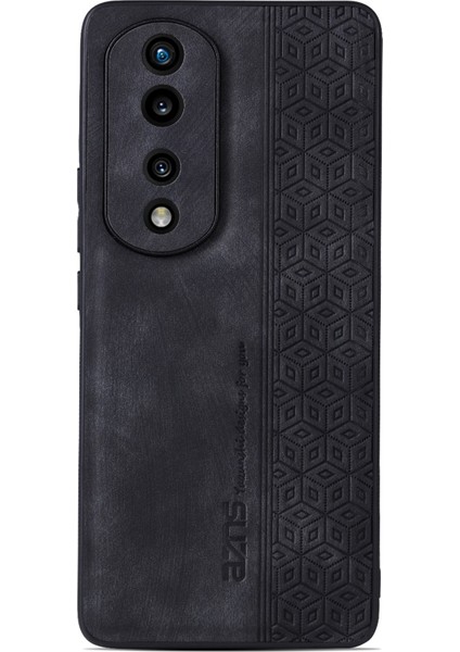 Azns Honor 70 5g Için Çizilmez Ince Cep Telefonu Kılıfı, Baskılı Desenli Pu Deri Kaplamalı Tpu Arka Kapak-Siyah (Yurt Dışından) modelleri