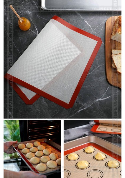 Kahverengi Silikon Pişirme ve Hamur Açma Matı 30X40