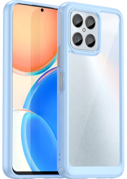Honor 70 Lite 5g/play 30 5g/x8 5g/x6 4G/PLAY6C 4G/X8A 4G/X6S 4g Için Telefon Kılıfı, Tpu+Akrilik Şeffaf Arka Kapak-Mavi (Yurt Dışından)