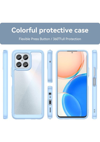 Honor 70 Lite 5g/play 30 5g/x8 5g/x6 4G/PLAY6C 4G/X8A 4G/X6S 4g Için Telefon Kılıfı, Tpu+Akrilik Şeffaf Arka Kapak-Mavi (Yurt Dışından) fiyatları