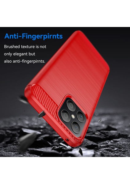 Honor X8 4g 4g Tpu Telefon Kılıfı Karbon Fiber Doku Fırçalanmış Darbeye Dayanıklı Kılıf Aşınmaya Dayanıklı Telefon Kılıfı-Kırmızı (Yurt Dışından) modelleri