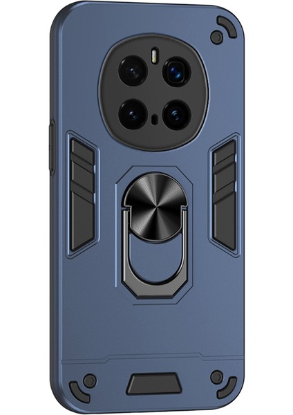 Honor Magic7 Pro 5g Kılıf Pc+Tpu Drop Defend Telefon Kılıfı Halkalı Ayaklık-Mavi (Yurt Dışından)