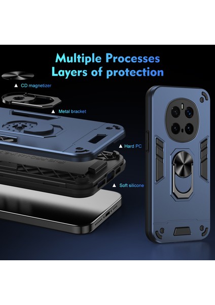 Honor Magic7 Pro 5g Kılıf Pc+Tpu Drop Defend Telefon Kılıfı Halkalı Ayaklık-Mavi (Yurt Dışından) fırsatları