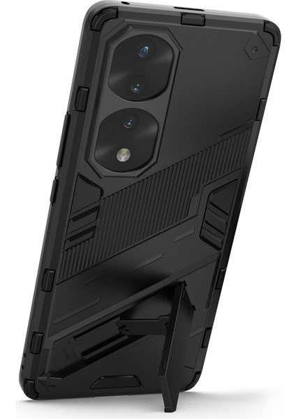 Honor 70 Pro 5g Darbe Emici Düşmeye Dayanıklı Tpu+Pc Kılıfı Ayaklık Çizilmez Cep Telefonu Kılıfı-Siyah (Yurt Dışından) modelleri