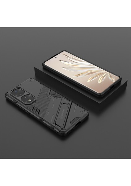 Honor 70 Pro 5g Darbe Emici Düşmeye Dayanıklı Tpu+Pc Kılıfı Ayaklık Çizilmez Cep Telefonu Kılıfı-Siyah (Yurt Dışından) indirimleri