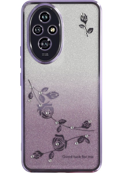 Kadem For Honor 200 5g Kılıf Çiçek Tpu Esnek Degrade Telefon Kılıfı-Mor (Yurt Dışından)