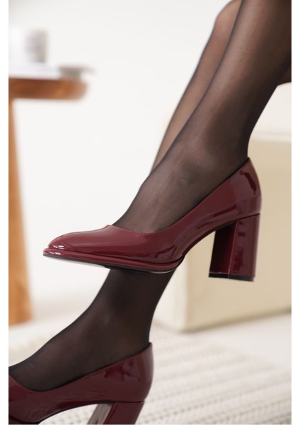 Pensy Bordo Rugan Kadın Topuklu Ayakkabı indirimleri
