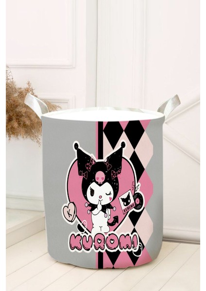 Üçgenli Gri Kuromi Bebek ve Çocuk Odası Oyuncak Sepeti