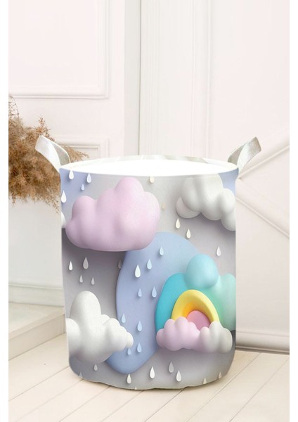 Üç Boyutlu Bulutlar Bebek ve Çocuk Odası Oyuncak Sepeti