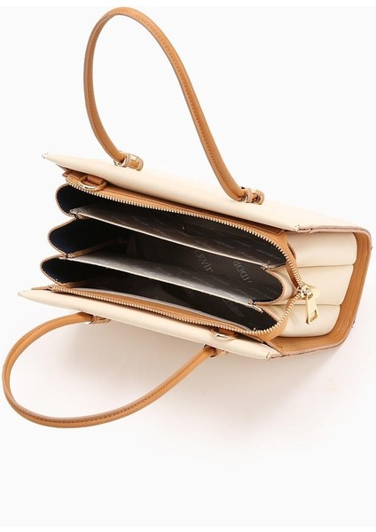 Krem Kadın El ve Omuz Çantası 930156 fırsatları