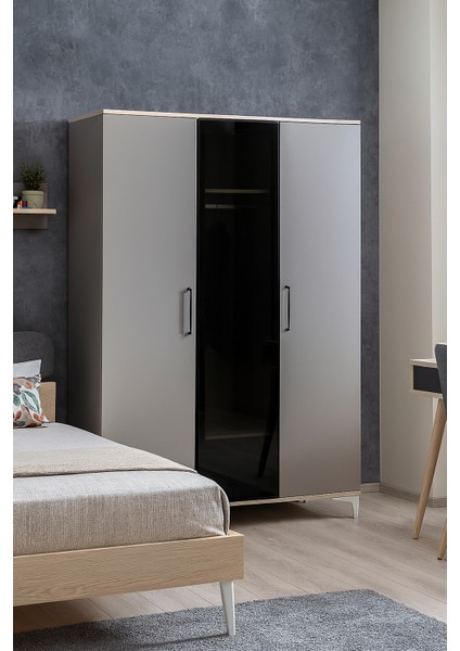 Deniz Mdf 3 Kapaklı Genç Odası Dolabı – Fonksiyonel ve Dayanıklı