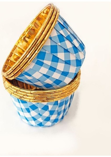 Mavi Pötikare Gold Muffin Kalıbı, 25 Adet, Kek ve Cupcake Için Ideal