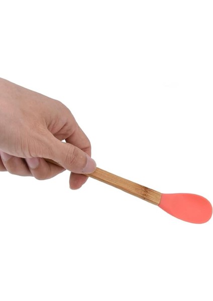 Pastel Renk Bambu Saplı Mini Silikon Pişirme Seti, 6 Parça, 21 cm indirimleri