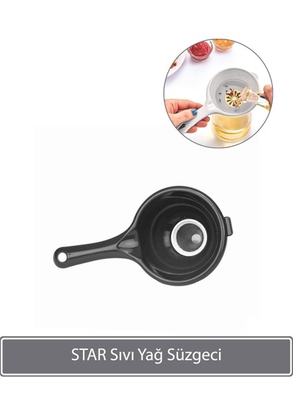 Antrasit Renkli Sıvı Yağ Süzgeci, Pratik ve Dayanıklı Tasarım