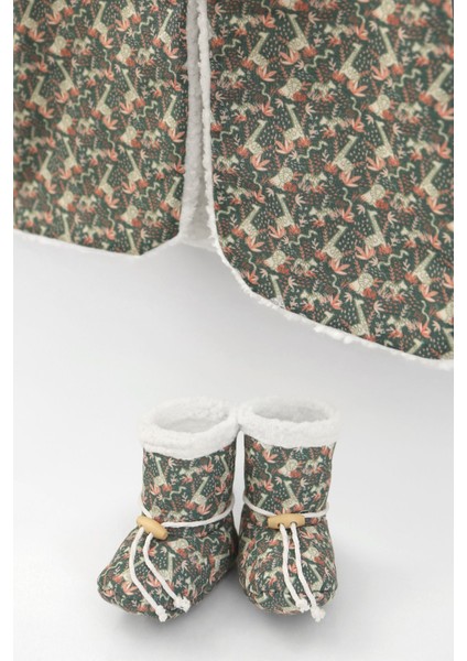 Erkek Bebek Yelek ve Patik Takımı 2 Li Set Çift Taraflı Düğmeli Yenidoğan Pamuklu Koyun Tüyü Miko modelleri