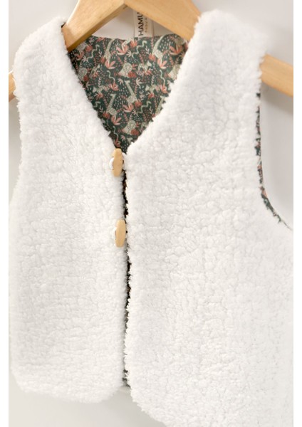 Erkek Bebek Yelek ve Patik Takımı 2 Li Set Çift Taraflı Düğmeli Yenidoğan Pamuklu Koyun Tüyü Miko indirimleri