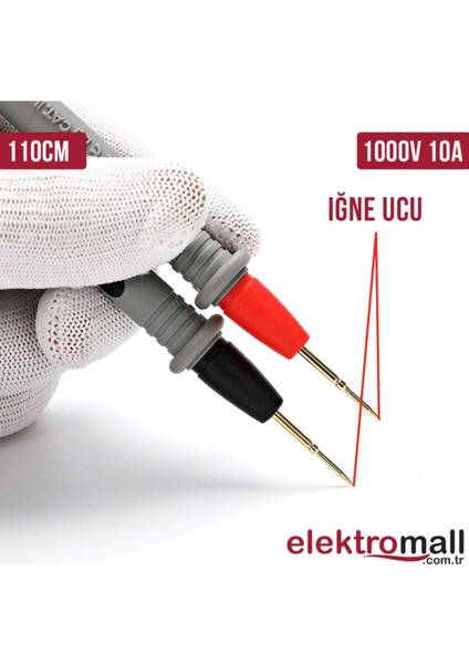 Çok Renkli Ölçü Aleti Probu 1000V 10A 110CM Iğne Uçlu, Güç ve Hassasiyet Sağlar fırsatları