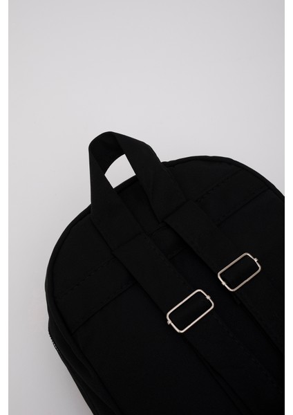 Siyah SHK40 Kanvas Kumaş, 2 Bölmeli ,fermuarlı, Ayarlanabilir Askılı Unisex Spor Sırt Çantası