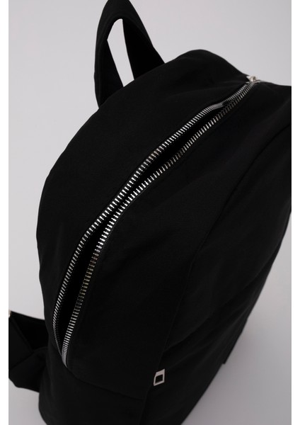 Siyah SHK40 Kanvas Kumaş, 2 Bölmeli ,fermuarlı, Ayarlanabilir Askılı Unisex Spor Sırt Çantası