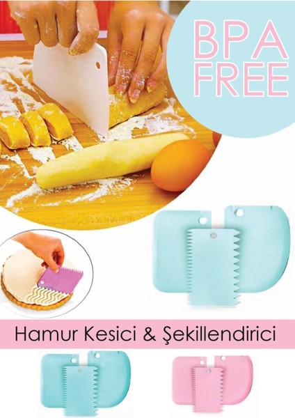 Çelik Hamur Spatula ve 3'lü Pasta Dekorasyon Seti, Şık ve Kullanışlı Mutfak Araçları fırsatları
