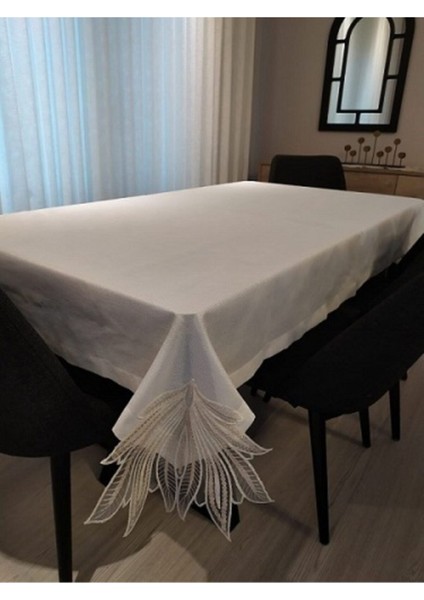 Doğal Keten Masa Örtüsü, 160X220 Cm, Şık ve Zarif Tasarım